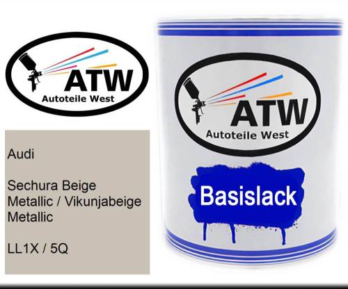 Audi, Sechura Beige Metallic / Vikunjabeige Metallic, LL1X / 5Q: 1L Lackdose, von ATW Autoteile West.